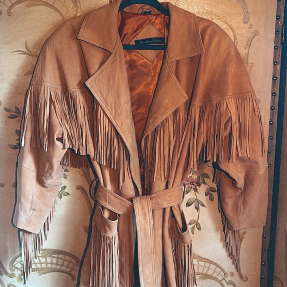 🦋Andrew Marc Suede Leather Fringe Jacket